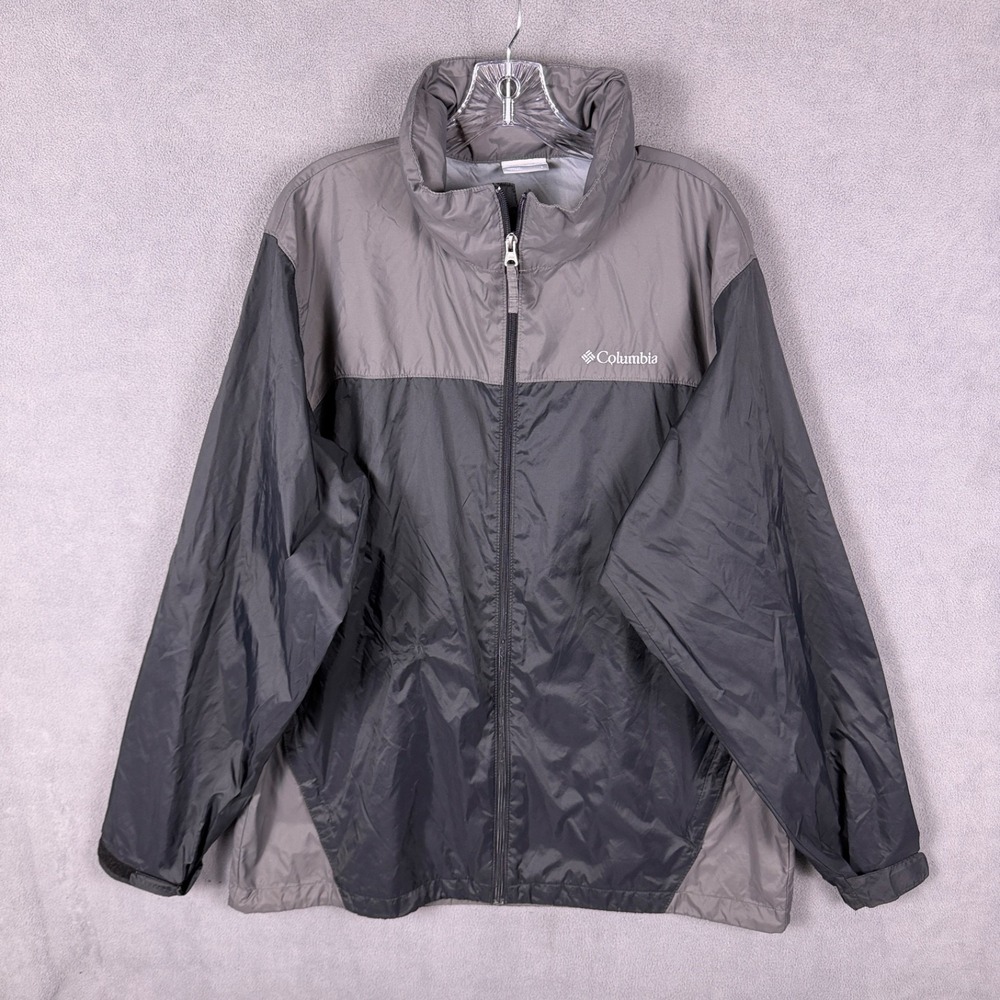 COLUMBIA Men's Jacket Long Sleeve Hooded Black Gray Color Lightweight.Size‎ L